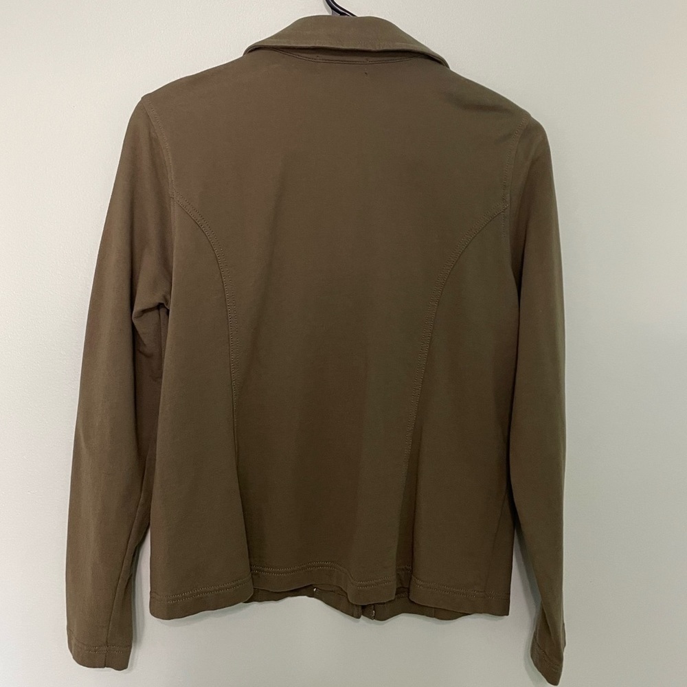 Chaps by Ralph Lauren Olive green button down jacket Petite/Medium - Picture 4 of 5